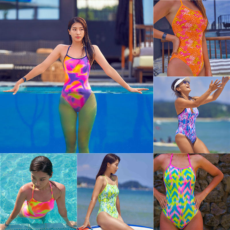 SENTI new Korean women's triangle conjoined professional training Fashion single-layer quick-drying swimsuit