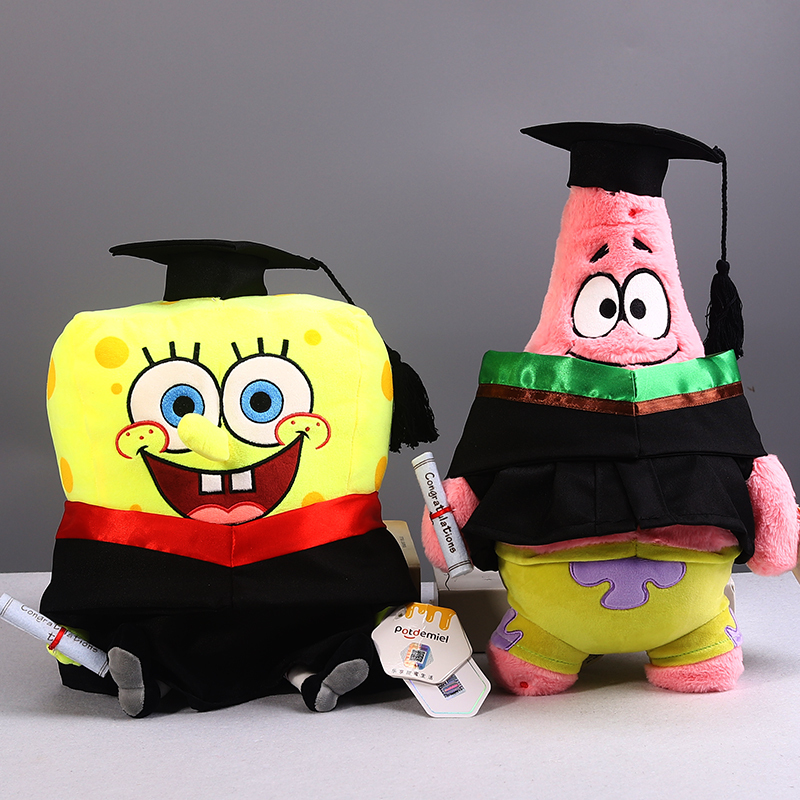 Spongebob Squarepants Hong Kong Chinese University of Science and Technology Graduation Doll Patrick Star Doctoral Cap Plush Toy Gift