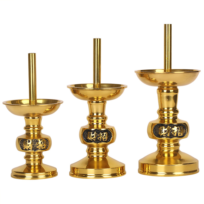 Pure copper candles for Buddha candles home a pair of ancient candlesticks buddha supplies wedding bronze candlesticks