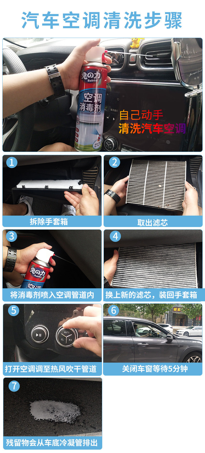 兔の力 洗空调清洗剂 去污神器 500ml 图17