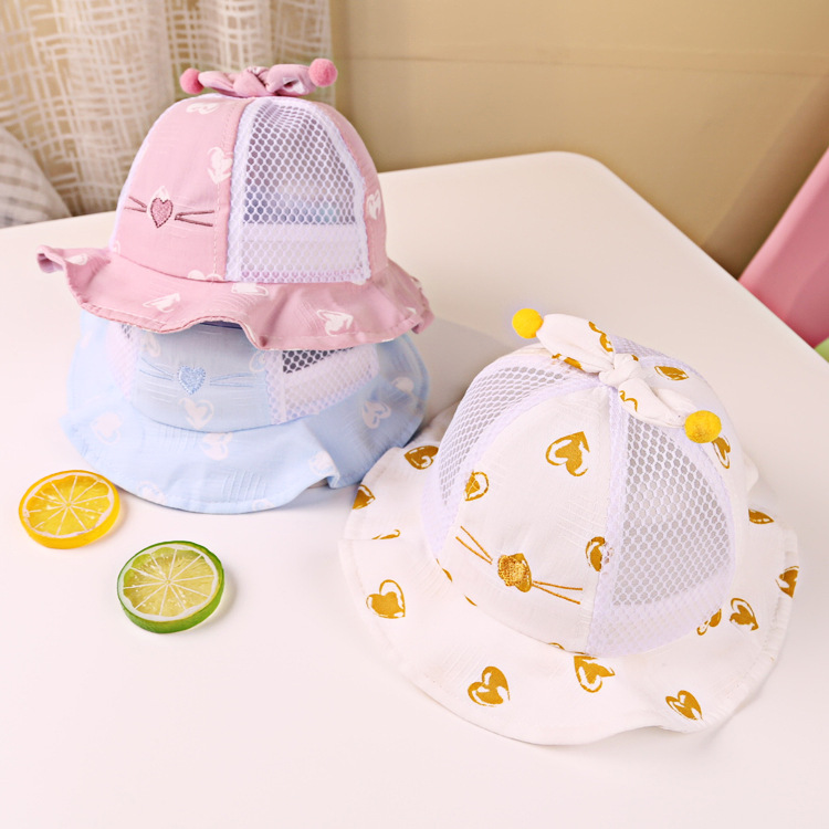 Female baby hat Summer thin sun sunscreen hat man cute super cute spring autumn children shading baby fisherman hat