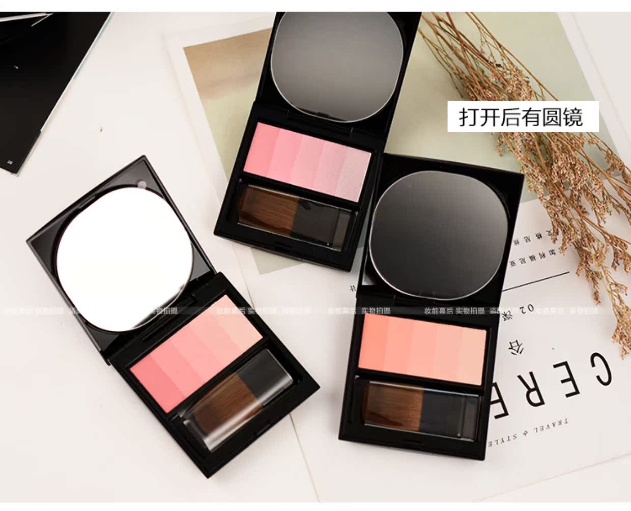 Aupres hoa 3 đỏ 3g 5 màu gradient carmine đỏ đào hồng cam hồng phấn ánh sáng ngọc trai bảng má kryolan