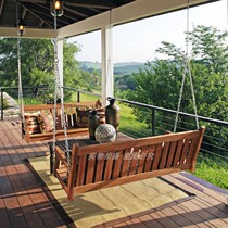 Solid wood log hanging chair double American country Tenon single swing chair outdoor courtyard economy balcony chair
