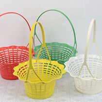 Flower Basket Plastic Portable Fruit Basket Qingming Flower Basket Dance Props Flower Shop Opening Flowers Hollow Flower Basket