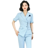 Летний классический костюм, комплект, пиджак классического кроя для работы, короткий рукав