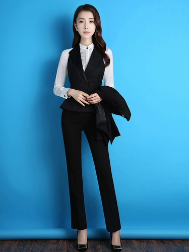 Осенний комплект, модный пиджак классического кроя, жилет, униформа для работы, яркий броский стиль