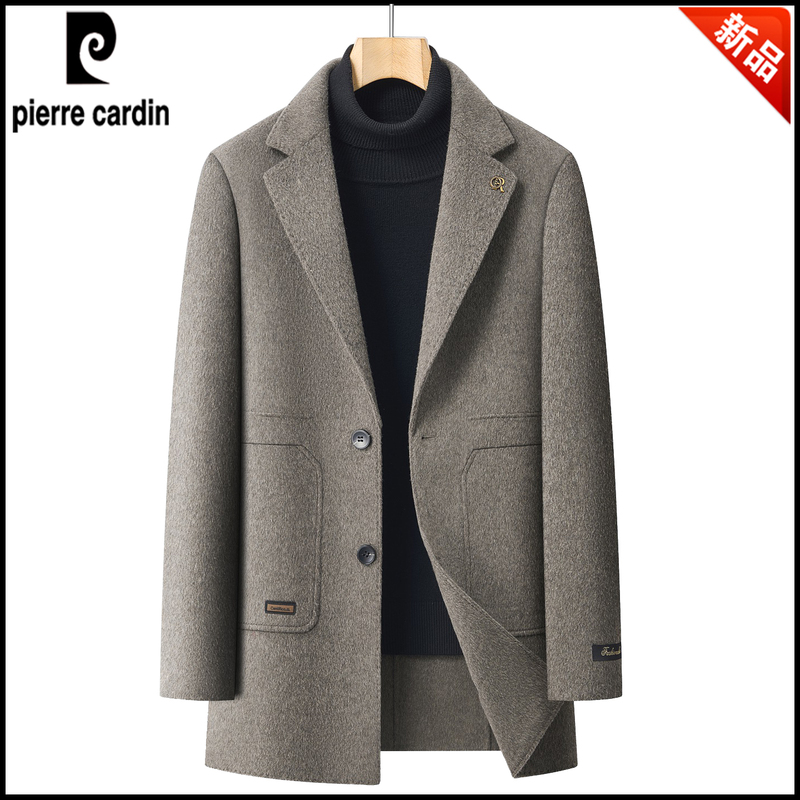 Winter Pierre Cardin Double-Sided Pure Cashmere Coat Men's Mid-Length Suit Collar Woolen Coat Thickened Windbreaker Winter Pierre Cardin Double-Sided Pure Cashmere Coat Men's Mid-Length Suit Collar Woolen Coat Thickened Windbreaker