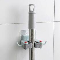 Wall-mounted mop adhesive hook broom card seat buckle strong load-bearing no mark-free hole nail mop clip toilet rack hook