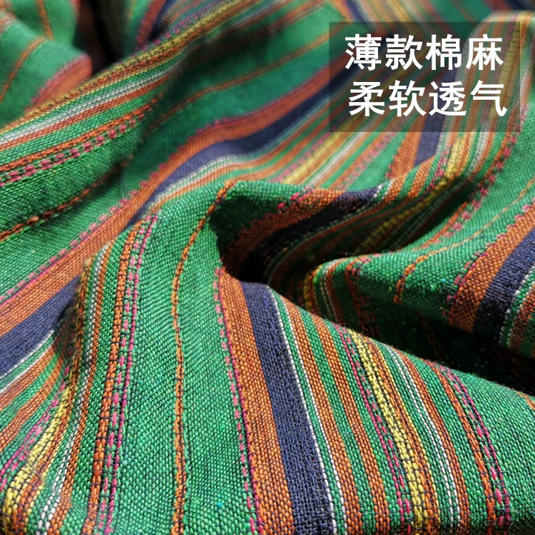 Trung Quốc vải bông gió quốc gia mùa xuân và mùa hè phần mỏng sợi nhuộm vải jacquard vải lanh giải phóng mặt bằng vải vải - Vải vải tự làm