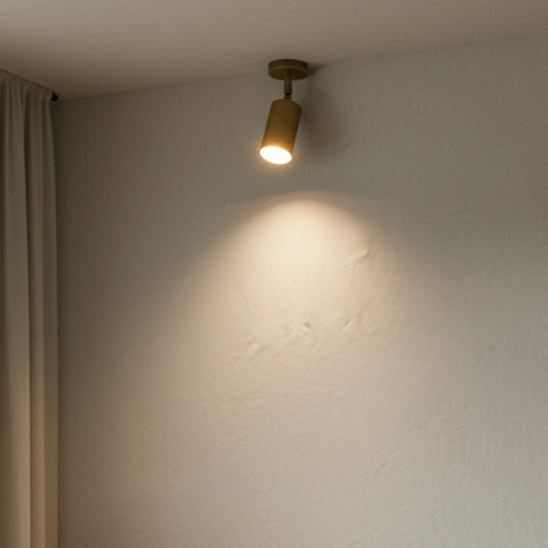 Surface-Mounted Spotlight, Thickened Brass, Ceiling Light, Handcrafted with an Aged Finish, Adjustable Light Angle, Vintage, Minimalist Style