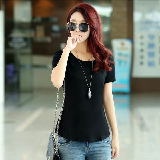 2024 Summer Simple Versatile Tops Solid Color Loose Short Sleeve Bottoming Shirts Korean Style Large Size Women's Cotton T-Shirts