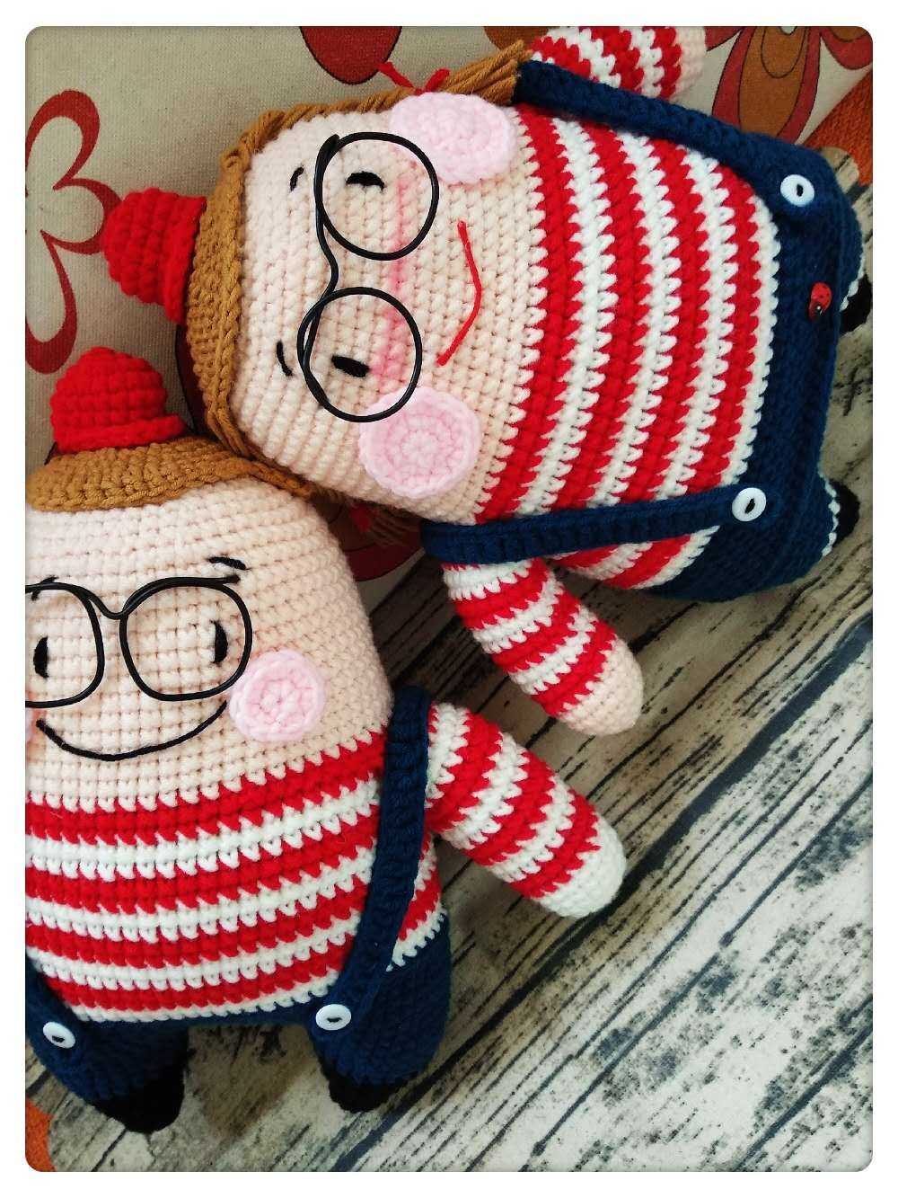 Mango Family Diy Pure Hand Crochet Hook Crochet Lovers Fat Doll Wool wool doll finished product with spot