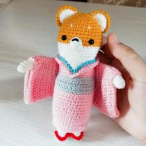 Mango family Diy pure hand crochet hook loom and chai dog pooch wool doll finished product