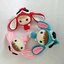 Mango Family Diy Pure Hand Crochet Hook Needle Changing Doll Shi Dizai Pendant Wool Line Doll Finished Product With Spot
