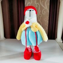 Mango Family Diy Pure Hand Crochet Hook Crochet Grapefruit Lara Rabbit the orange wool line doll finished product