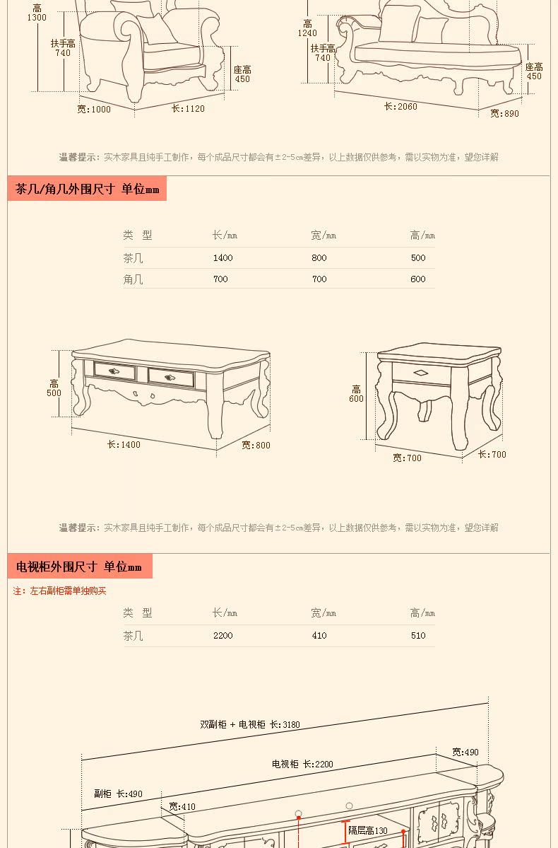 Yajuhui toàn bộ bộ đồ nội thất nhà theo phong cách châu Âu bộ sofa gói cà phê bàn ​​TV tủ gỗ rắn giường giường ngủ đẹp