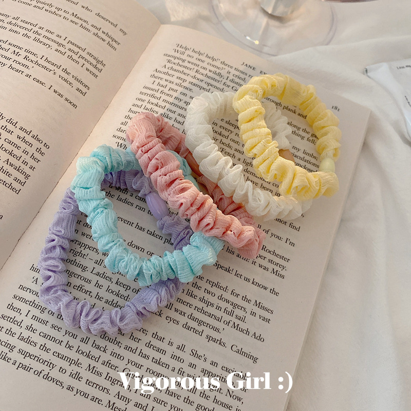 Korea sweet candy hair circle children's cloth hair circle girl hair lap colorful hair circle colorectal horse tail hair jewelry