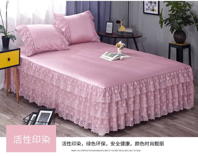 Mùa hè lụa băng mat ren giường bedspread váy ba mảnh vỏ bảo vệ 1.8m 1,5 m 2,0 chống trượt - Váy Petti váy giường
