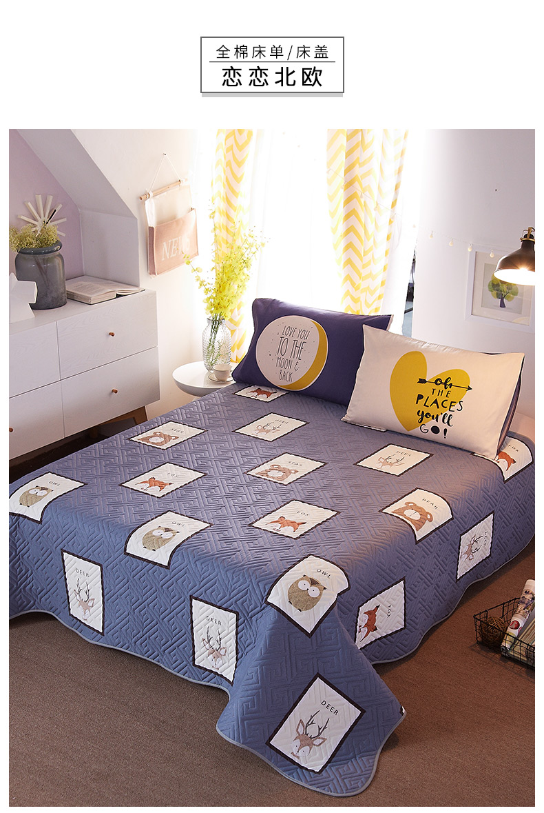 Bông trải giường đơn mảnh ba mảnh quilting được bao phủ bởi tấm bông chần dày quilting giường Hàn Quốc