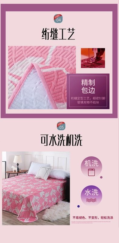 Một tấm pha lê cashmere bông trải giường đơn mảnh dày hai mặt tấm chống trượt quilting quilt đơn mat thảm đơn