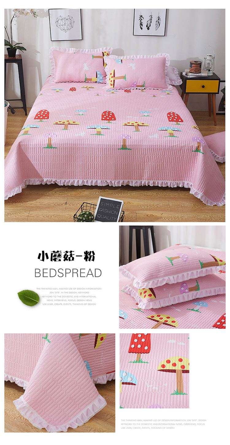 Trải giường đơn mảnh ba mảnh đặt chần bông tấm ga trải giường với ren quilting bed bed bìa set Hàn Quốc