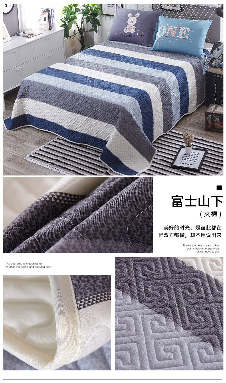 Bông trải giường đơn mảnh ba mảnh quilting được bao phủ bởi tấm bông chần dày quilting giường Hàn Quốc