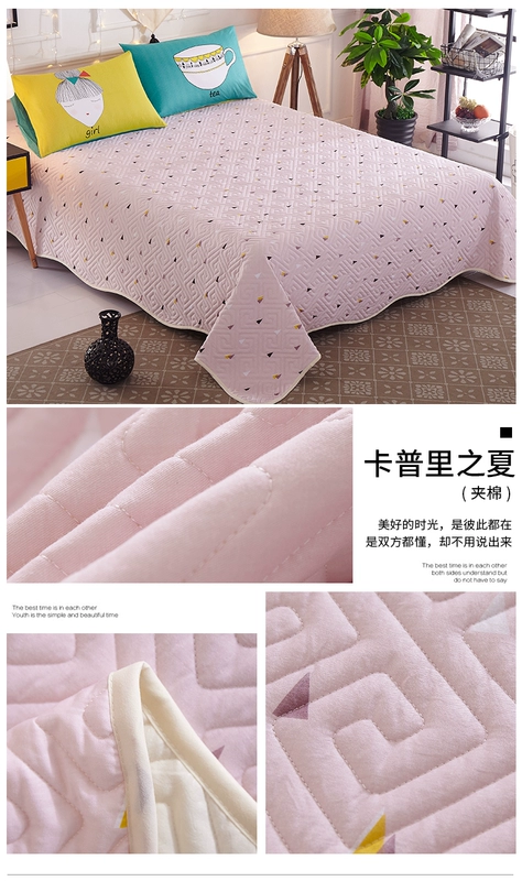 Bông trải giường đơn mảnh ba mảnh quilting được bao phủ bởi tấm bông chần dày quilting giường Hàn Quốc