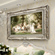 European oil painting atmosphere high-grade simple living room sofa background wall painting landscape character palace decoration painting