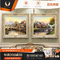 Living room decoration painting landscape painting light luxury sofa background wall painting study Thomas hanging painting European atmospheric oil painting