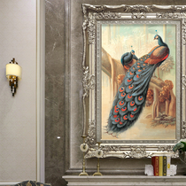 Cilu Xuanguan decorative painting neoclassical Peacock animal oil painting vertical aisle corridor mural bedroom hanging painting European style