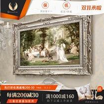 European oil painting atmosphere high-grade simple living room sofa background wall painting landscape character palace decoration painting