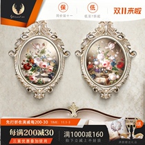 European oil painting living room decoration painting sofa background wall hanging painting porch walkway mural flower painting simple European Oval