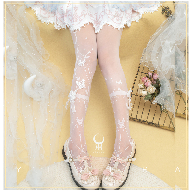 Yidhra Dream Witch Original {Flower Bride Night Butterfly} Lolita Summer Thin Pantyhose Gorgeous White Style