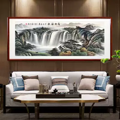Wan Cai returned to the Chinese painting landscape living room famous pure hand-painted new Chinese office ink calligraphy painting with frame Rong Baolin