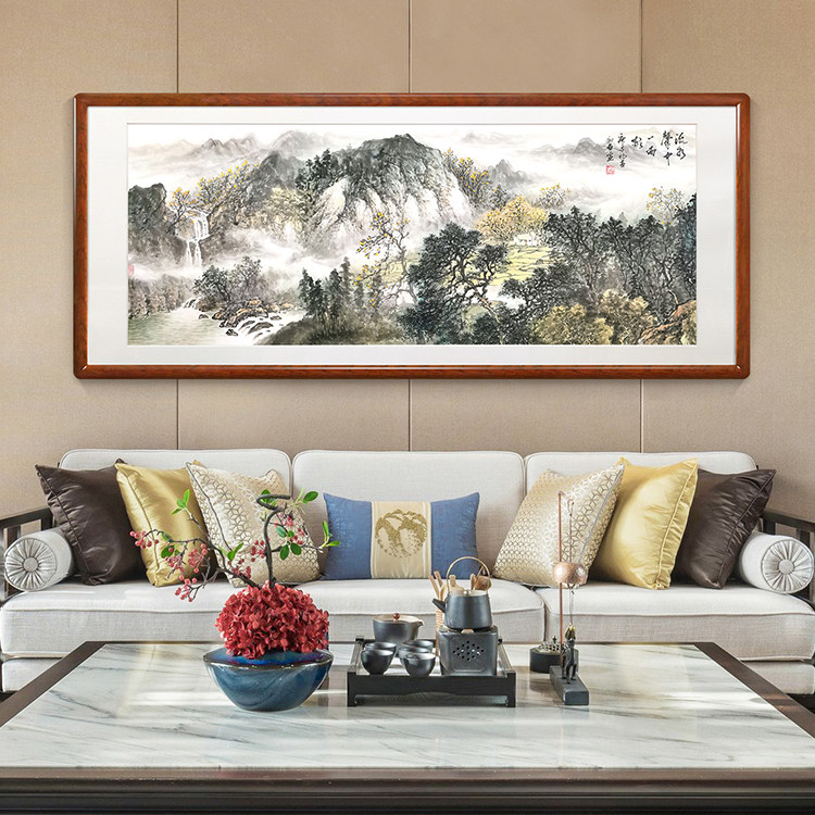Stream Water Sound One of two countries Painting Feng Shui Hand Painted Calligraphy Artist hung painting New Chinese Living Room Office Rong Baolin