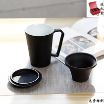 Ceramic mug Large capacity filter with lid Tea cup Office cup Custom drinking cup Household tea water separation cup