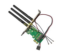 3 antennas full height semi high MINI PCIE wireless network card turn PCIe x1 connector riser card to support Bluetooth