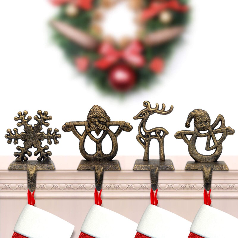 Wrought Iron Christmas Stocking Hooks Fireplace Decoration Stocking Hanger Reindeer Santa Claus Snowflake Cast Iron Stocking Hook Key Hook Wrought Iron Christmas Stocking Hooks Fireplace Decoration Stocking Hanger Reindeer Santa Claus Snowflake Cast Iron Stocking Hook Key Hook