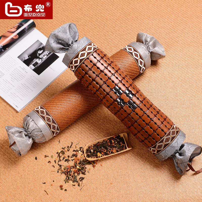 Budou summer mat cervical pillow air conditioning pillow mahjong block bamboo pillow adult air conditioning neck pillow Ice Silk tea pillowcase