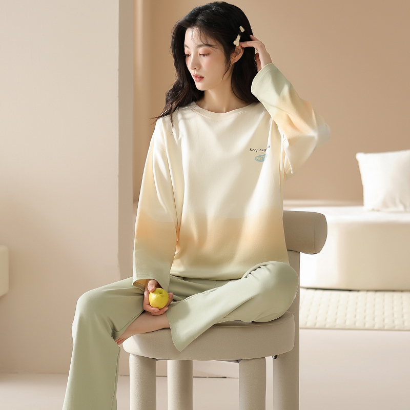 2026 New Style 100% Cotton Pajamas for Women, Spring and Autumn Long-Sleeved Casual Wearable Cotton Home Wear Set