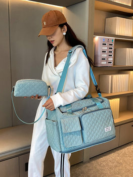 Short-Distance Travel Bag, Gym Bag, Single-Shoulder Crossbody Storage Yoga Bag, Large Capacity Travel Bag with Wet and Dry Separation, Can Be Attached to a Trolley