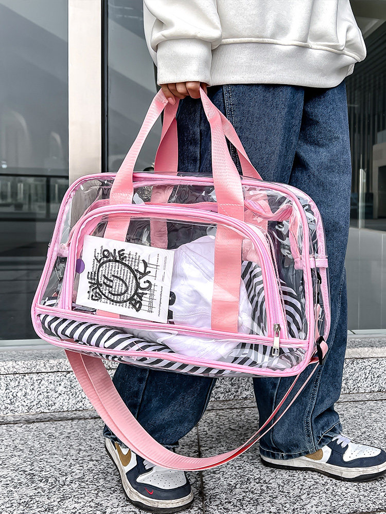 Transparent Travel Bag 2024 New Model Swimming Fitness Beach Bag Sports Shoulder Crossbody Jelly Luggage Storage Bag