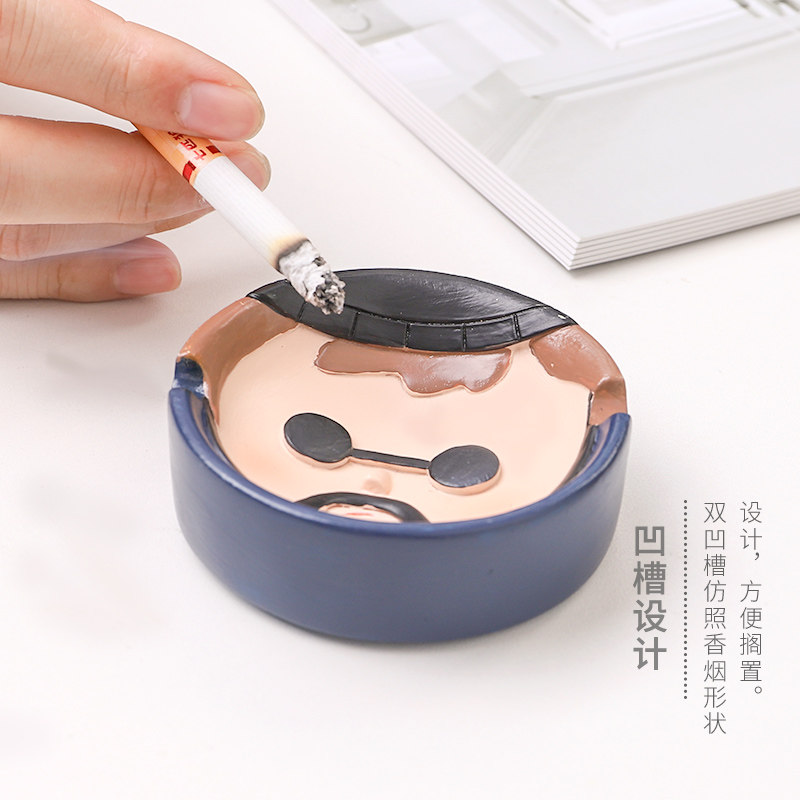 Katong People Smoking Ash Trays Anti-Fly Ash Creativity Living Room Personality Trend Fashion Tea Table Home Decoration Pint Small Hem