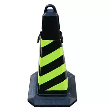 Black and yellow plastic square cone rubber road cone Plastic road cone with ring square cone 75CM factory direct sales