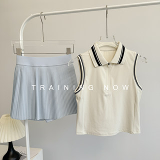 羽毛球服运动套装女夏2025新款瑜伽T恤健身衣速干网球短裙晨跑服