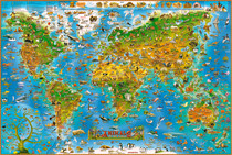 World map puzzle pieces 1000 pieces solid wood quality adult large cartoon cartoon meritocratic sea thief king Van Gogh starry sky