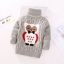 Children high collar sweater Korean version 2021 new fall Little CUHK Tong beating bottom boy girls headliner cardiovert