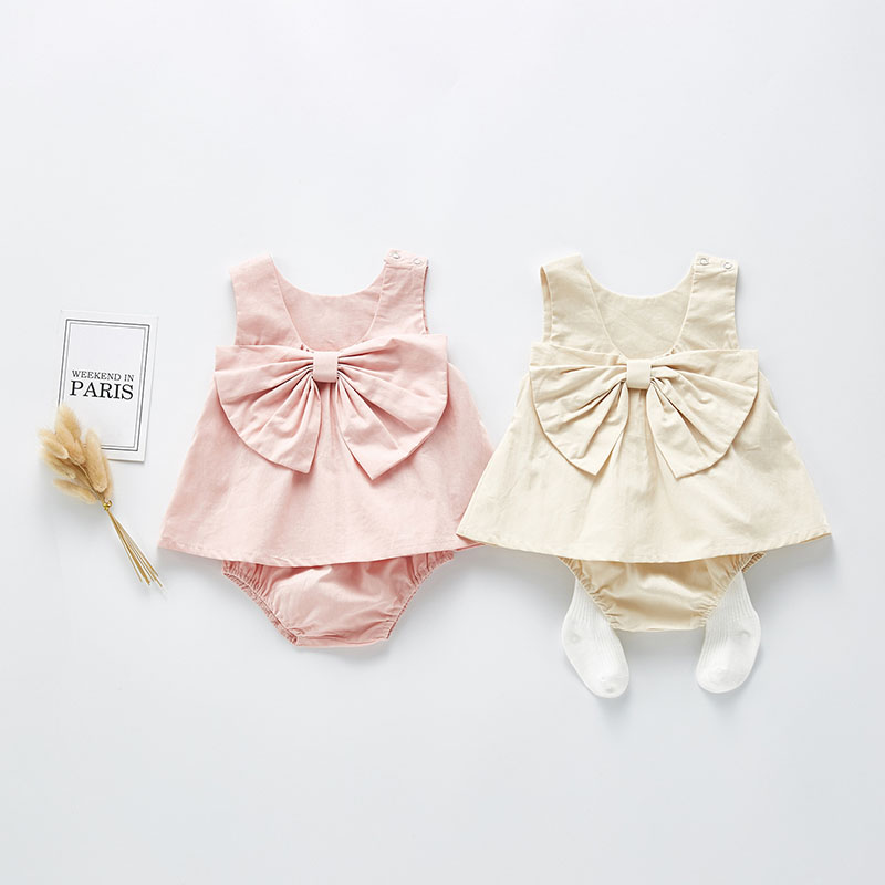 ins new summer infant foreign pie suit female baby Korean version sleeveless vest skirt shorts two-piece set