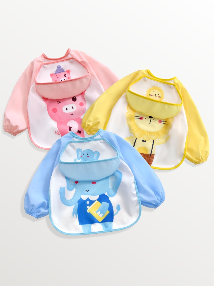 Baby eating blouse Children's apron bib Waterproof and anti-dirty spring and summer female treasure boy anti-dressing baby protective clothing