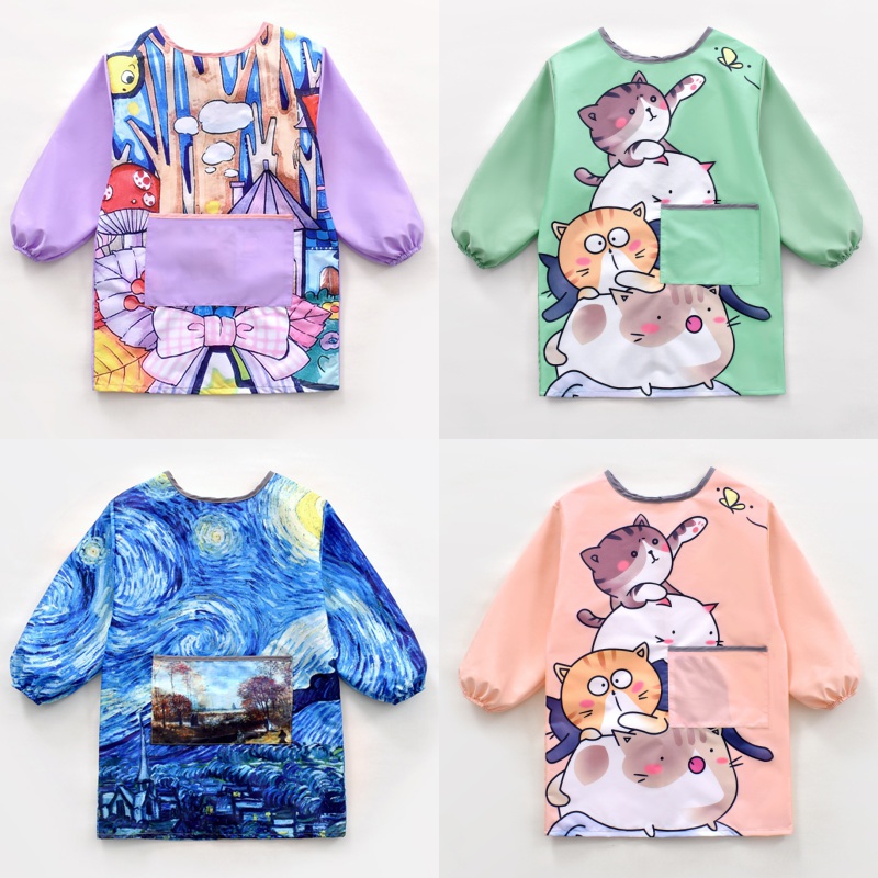 Children's painting gown art painting apron anti-dirty anti-fouling anti-dressing kindergarten students custom logo